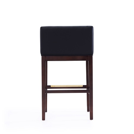 Manhattan Comfort Kingsley Barstool in Black and Dark Walnut BS012-BK